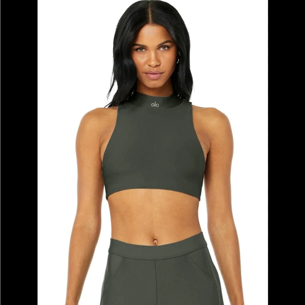 Alo yoga green top fuse bra size small